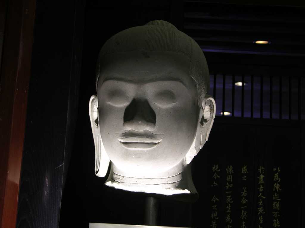 Muscat 05 Al Bustan 12 Buddha Head Outside China Mood Restaurant A sculpture of a serene Buddha�s head welcomed us to the China Mood restaurant at the Al Bustan Palace hotel.